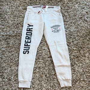 Superdry Light Gray Joggers with Black Logo